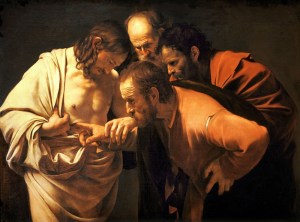 The Incredulity of Thomas, by Caravaggio (1601-1602)