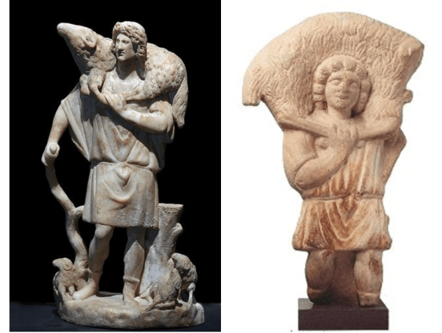 The-Good-Shepherd-A-Ancient-Greece-image-of-a-shepherd-carrying-a-sheep-over-his